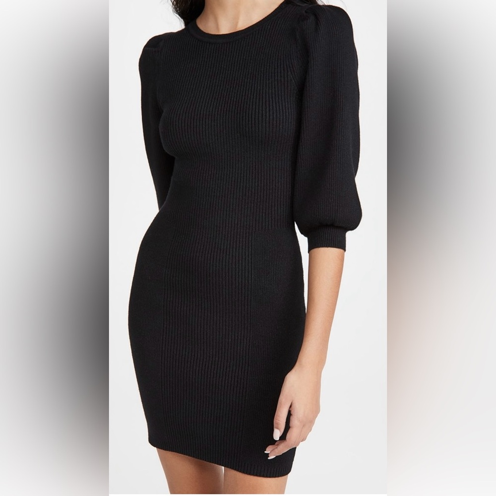 NWT Line & Dot Brielle Puff Sleeve Sweater Dress size XS in Black